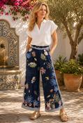 Ocean Print Wide Leg Trousers image