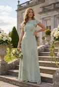 Sage Green Floral Embroidered Cowl Back Maxi Dress - Green Lily / 16 image