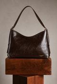 Faux Leather Shoulder Bag with Buckle - Brown / F/S image