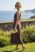 Polka Dot Sleeveless Midi Dress - Brown-White / 8 image