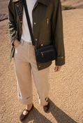Faux Suede Crossbody Bag - Black / F/S image