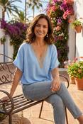Luna Crochet Trim Blouse - Blue / F/S