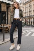 Belted Mom Jeans - Black / 14 image