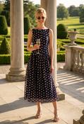 Polka Dot Midi Dress - Navy / 16 image