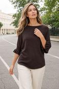 Romy Batwing Sleeve Knit Jumper - Chocolate / F/S
