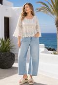 Crochet Knit Top - Beige / One image