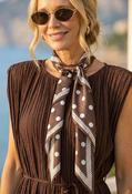Polka Dot Triangle Neck Scarf - Brown / F/S image