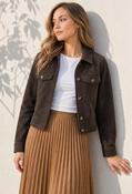 Corner Faux Suede Jacket - Chocolate / 10 image