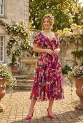 Liz Bolero Wrap Bodice Curve+ Midi Dress - Rose / 26 image