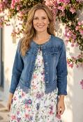 Lace Detail Denim Jacket - Denim / M