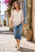 Crochet Knit Top - Beige / F/S image