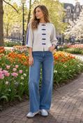 Adi Oriental Style Cardigan - Off White/Blue / F/S