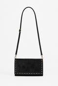 Faux Suede Studded Bag - Black / F/S image