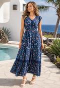 Button Front Floral Dress - Blue / 8 image