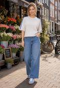 Ada Double Stripe Knit Jumper - Off White/Blue / F/S image