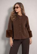 Faux Fur Trim Jacket - Brown / F/S image