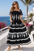 Smocking Bodice Maxi Dress - Black / 12 image
