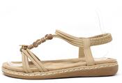 Wooden Beaded Sandal - Taupe / 36 image