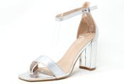 Squared Toe Block Heel - Silver / 41 image
