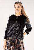 Faux Fur Zip Up Short Coat - Black / 10 image