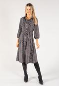 Mixed Print Shirt Dress - Black / 8