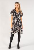 Floral Wrap Dress - Black / 8 image