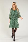 Leaf Print V Neck Dress - Green / 10 image
