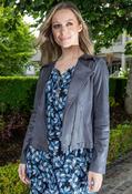 Vintage Leather Frill Detail Jacket - Grey / 18 image