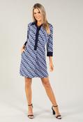 Wave Printed Dress - Navy / L image