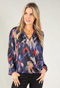 Wrap Front V Neckline Top - Navy / 10 image