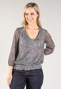 Leopard Print v Neckline Blouse - Black / 10 image