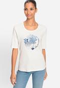 Olsen Placement Print Top In Edda Slim Fit Off White - Off White / 46