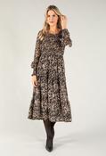 Smocking Bodice Midi Dress - Brown / 10 image