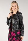 Leather Look Buttoned Jacket - Black / L image