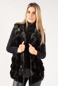 Faux Fur Sleeveless Coat - Black / L image