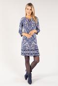 Paisley Print Keyhole Neckline Dress - Blue / XL image