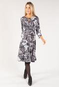Wrap Bodice Keyhole Neckline Dress - Grey / L image