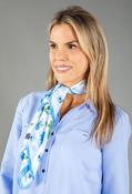 Poppy Print Neck Scarf - Blue / F/S
