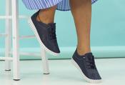 Flamborough leather Plimsoll - Navy / 38 image