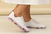 Padstow Leather Plimsoll - White / 36