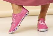 Padstow leather plimsoll - Fushia / 40