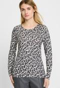 Leopard Print Long Sleeve Top - Grey / 36