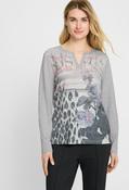 Graphic Long Sleeve Top - Grey / 36