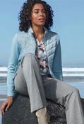 Padded Zip Up Jacket - Light Blue / 46