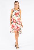 Sleeveless Tiered Floral Dress - Peach / 12 image