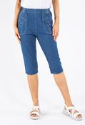 Pull On Denim Capris - Blue / 22