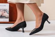 Tweed Look Heel - Black / 36 image