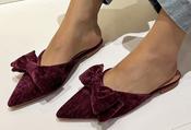 Bow Slip on Mule - Wine / 37 image