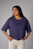 Boxy Fit Round Neck Top - Navy / M image