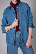 Pearl Button Shirt - Blue / M